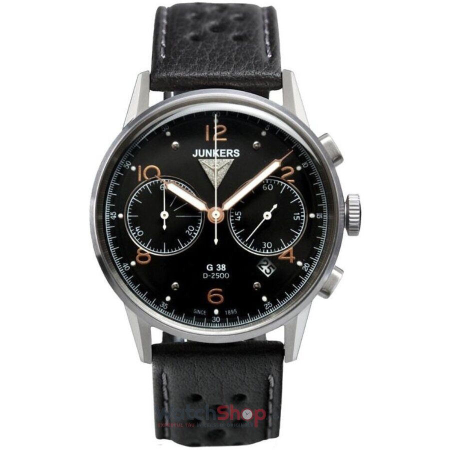 Ceas Junkers Barbatesc Elegant G38 6984-5 Cronograf Negru Quartz Original cu Comanda Online