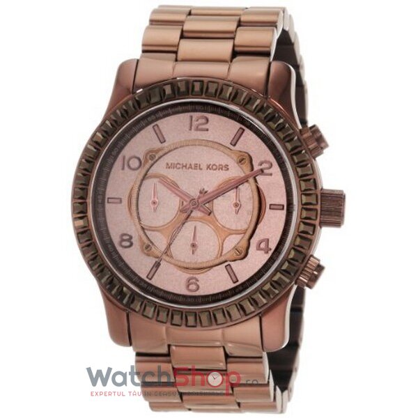 Ceas Michael Kors Casual Dama RUNWAY MK5543 Cronograph Aur roz Quartz Original cu Comanda Online