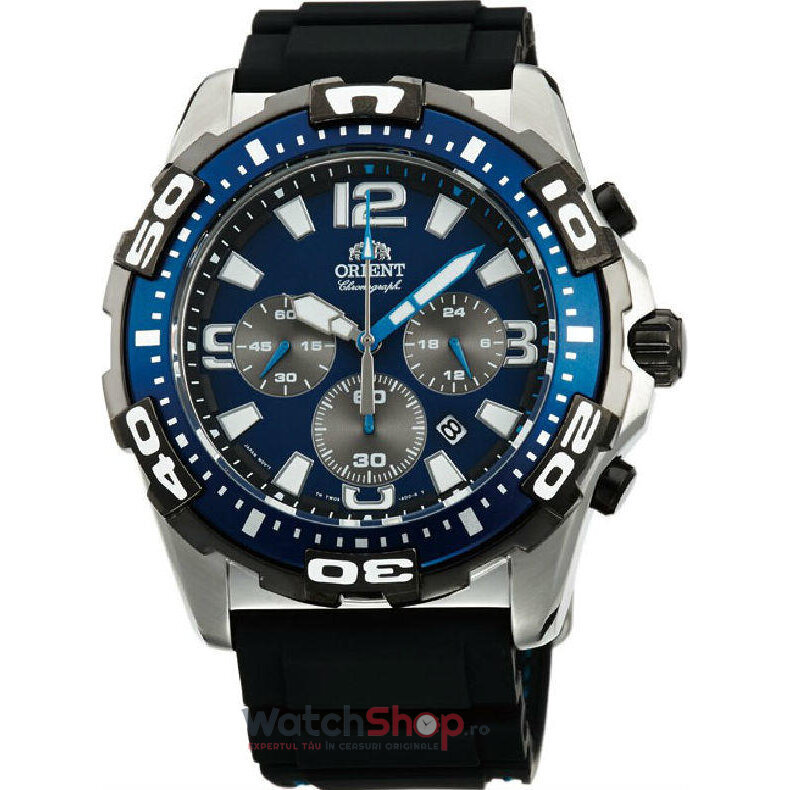 Ceas Orient Barbatesc Sport Y FTW05004D0 Cronograf Albastru Quartz Original cu Comanda Online