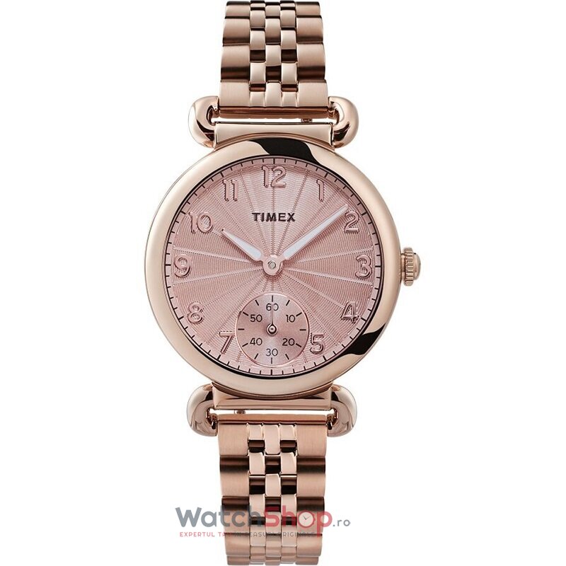 Ceas Timex Elegant de Dama Aur roz MODEL 23 TW2T88500 Quartz cu Comanda Online